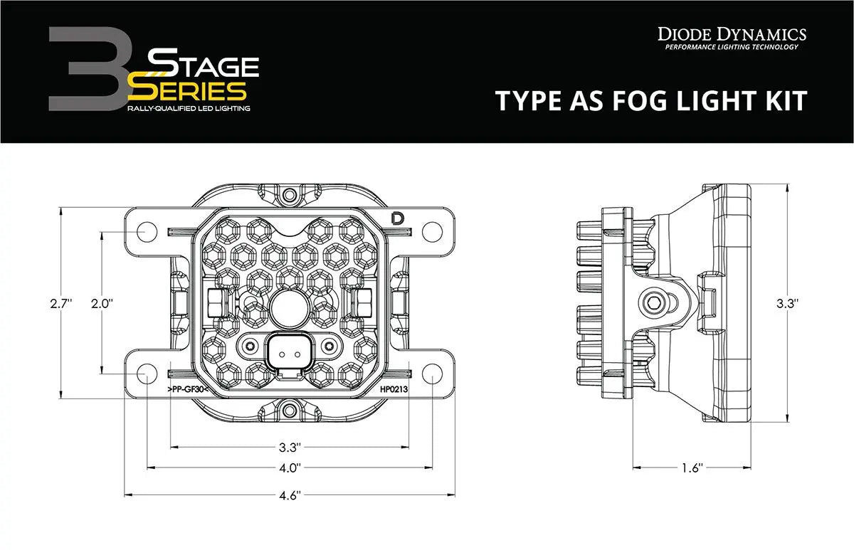 Diode Dynamics SS3 SAE Type AS Fog Light Kit Diode Dynamics