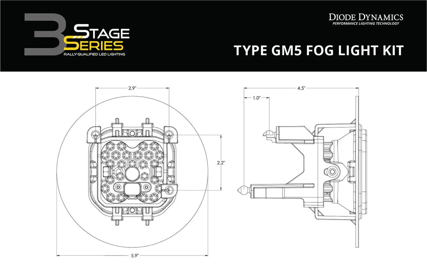 Diode Dynamics SS3 SAE Type GM5 Fog Light Kit Diode Dynamics