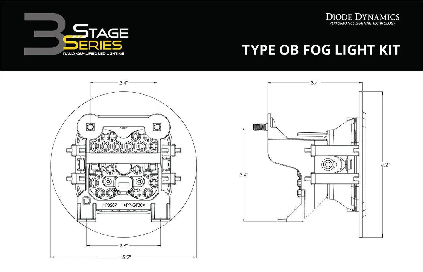 Diode Dynamics SS3 SAE Type OB Fog Light Kit Diode Dynamics