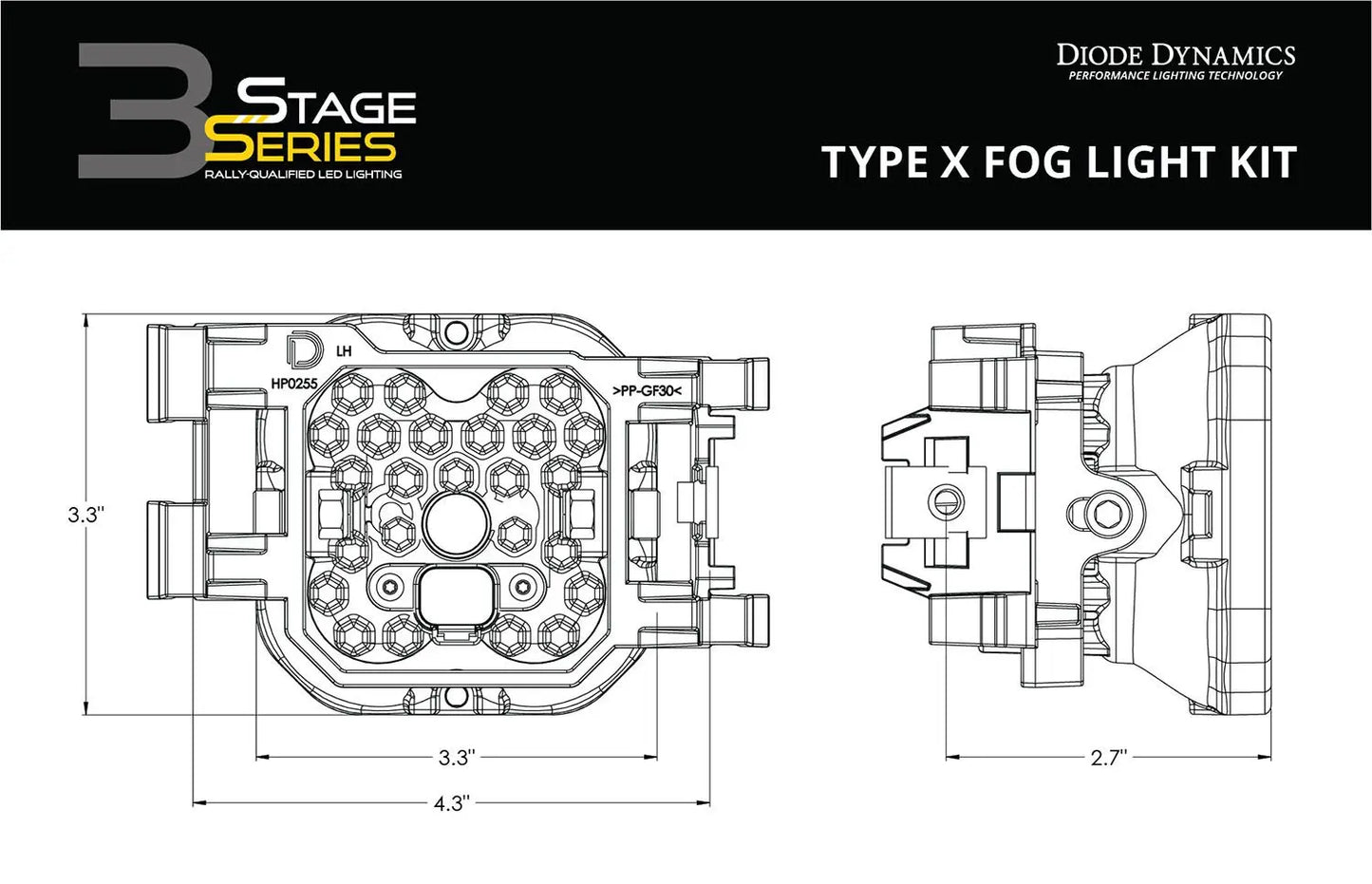 Diode Dynamics SS3 SAE Type X Fog Light Kit Diode Dynamics