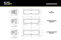 Diode Dynamics SS6 Stage Series White LED Light Bars with Amber or Red Backlight (Pair)