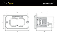 Diode Dynamics C2 2.0 2” Flush Mount LED Pod – Single