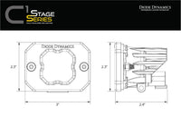 Diode Dynamics SSC1 Stage Series Flood Flush Mount LED Pod – Single
