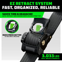 RHINO USA RETRACTABLE RATCHET STRAPS (2PK 2INX10FT) (BLACK)