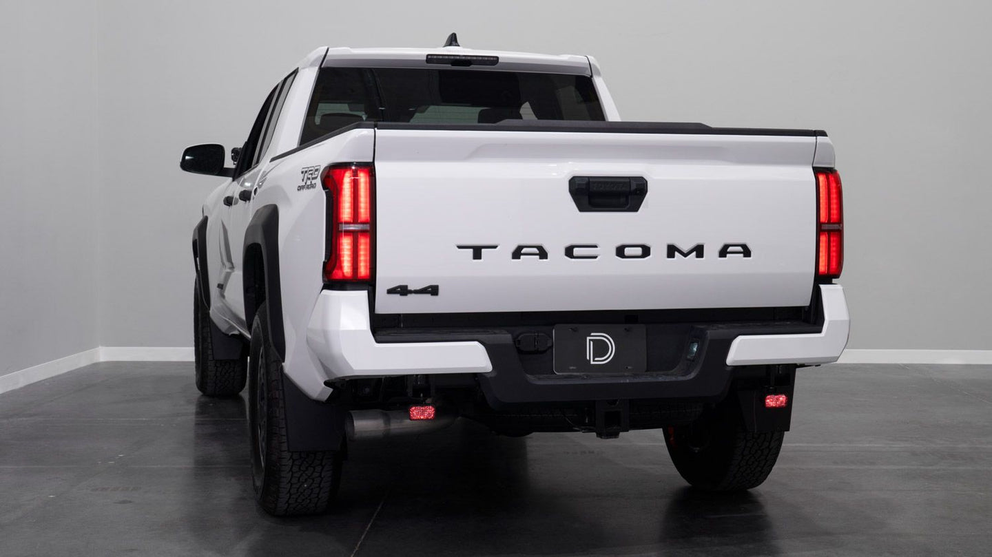 Diode Dynamics Tacoma reverse lights with red accent backlighting